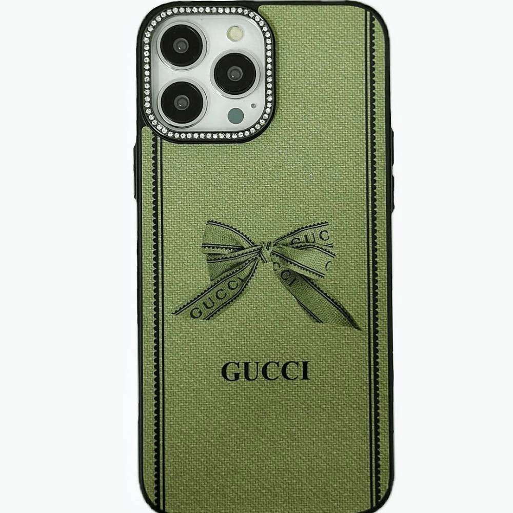 Luxury Brand G*cci Case With Daimond Camera Chrome - iPhone