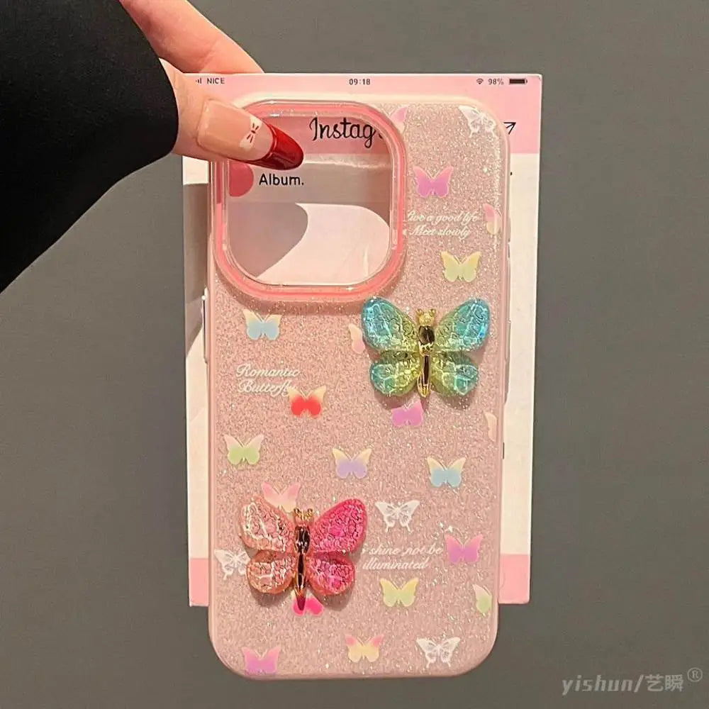 Elegant Protective Case with Sparkling Rhinestones and Stone Charms