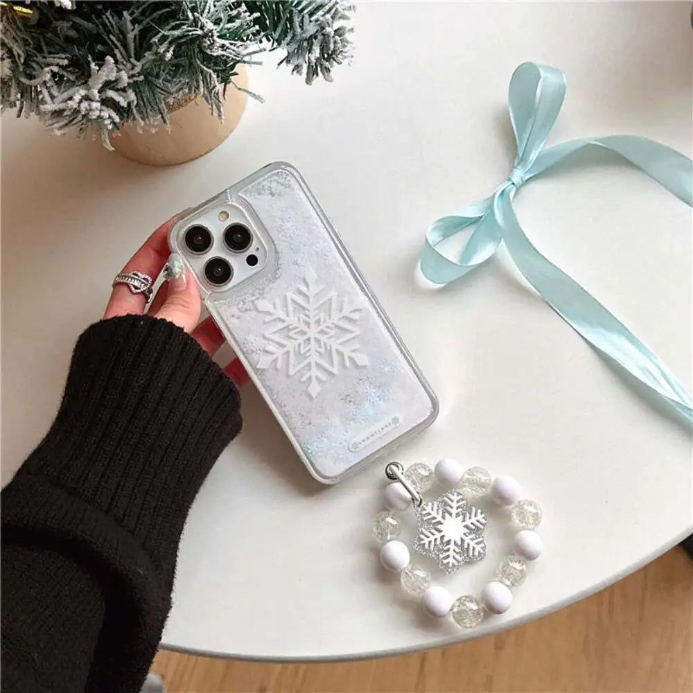 Falling Snow Case With Pendant Charm - iPhone