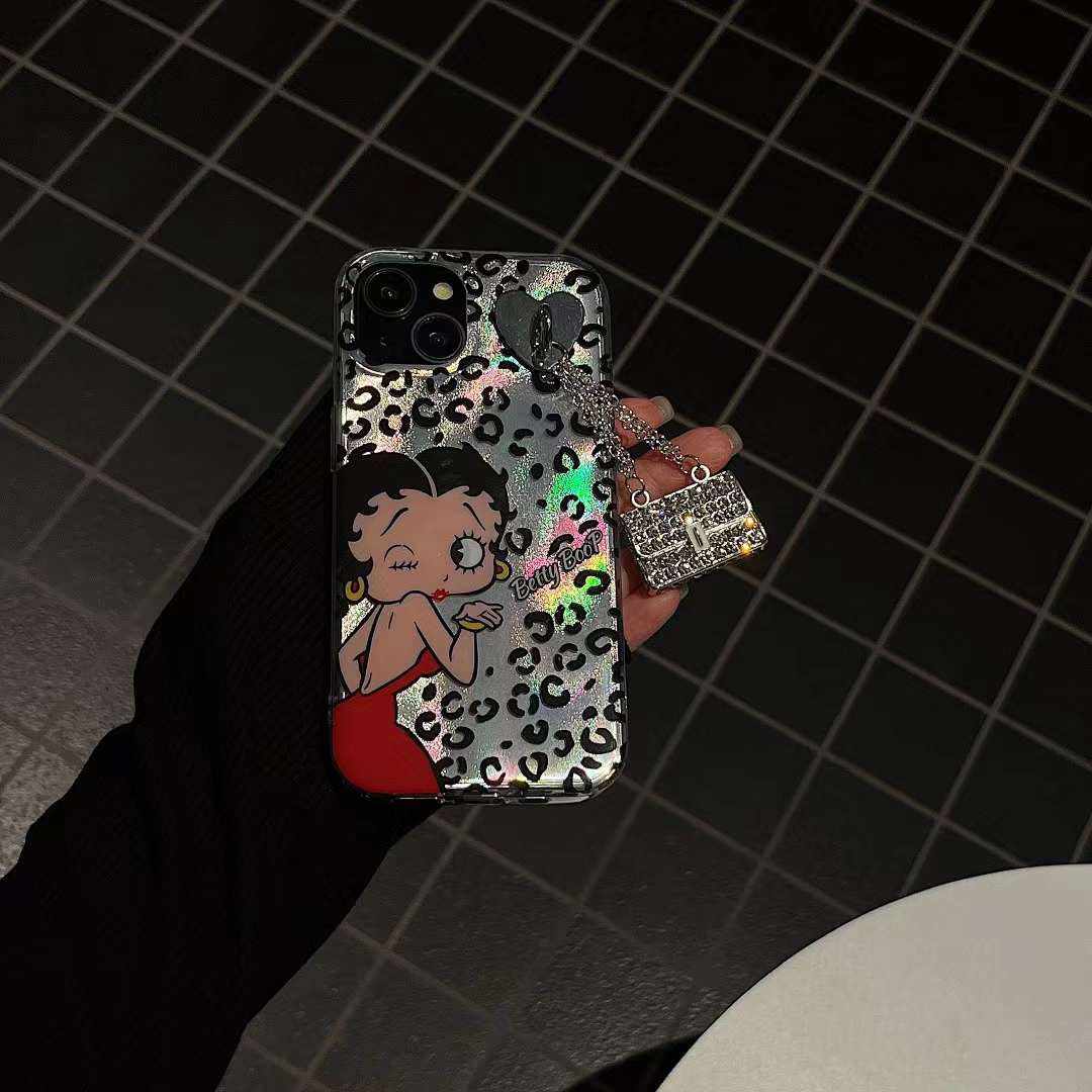 Betty Retro Glam boop Leopard Case - iPhone