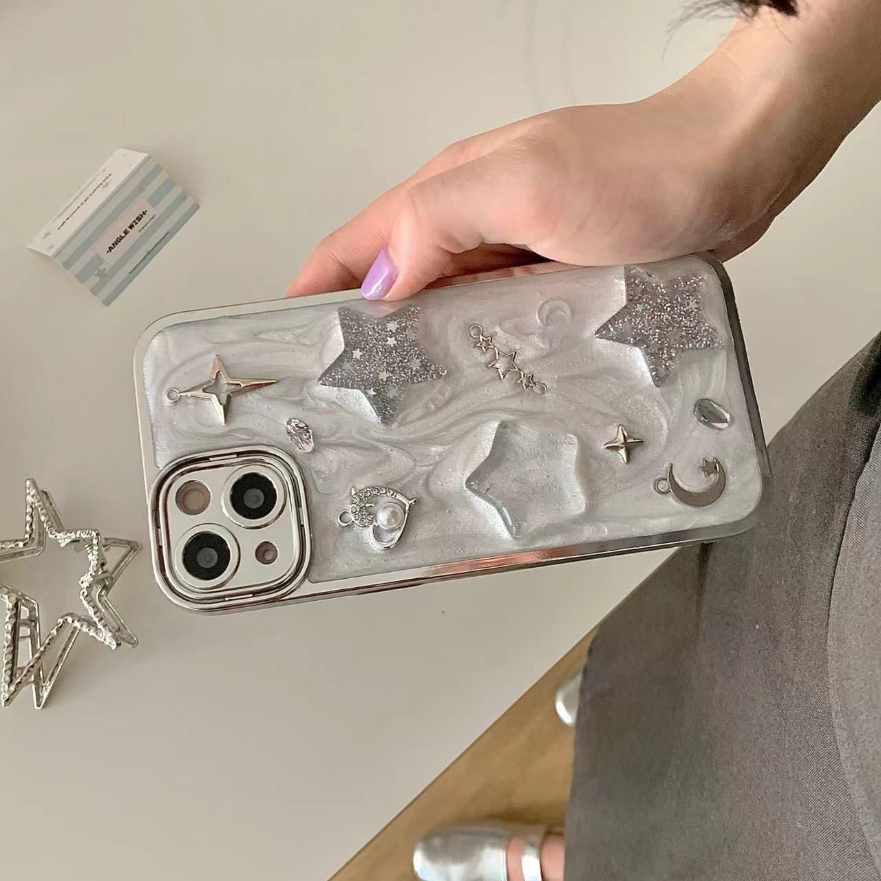 3D Cosmic Titanium Star Case - iPhone