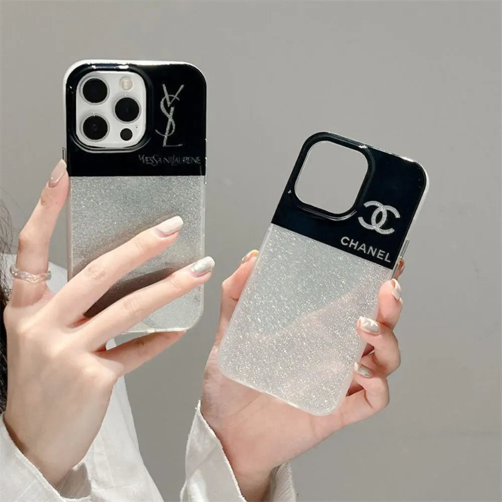 Black & Silver Glitter Case - iPhone