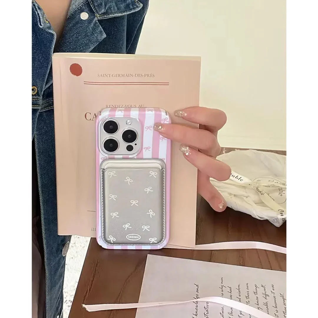 Blush Ribbon Case with MagSafe Wallet