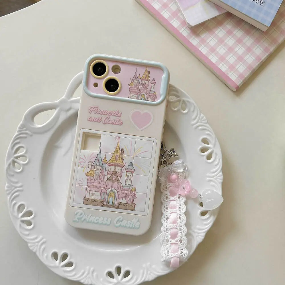 Playing Puzzle Castle Case With Pendant Charm - iPhone