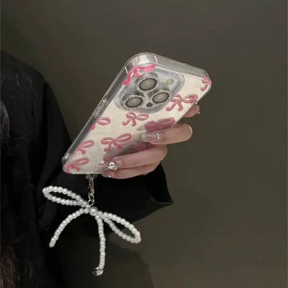 Blush Bow Case with Pendant Charm - iPhone
