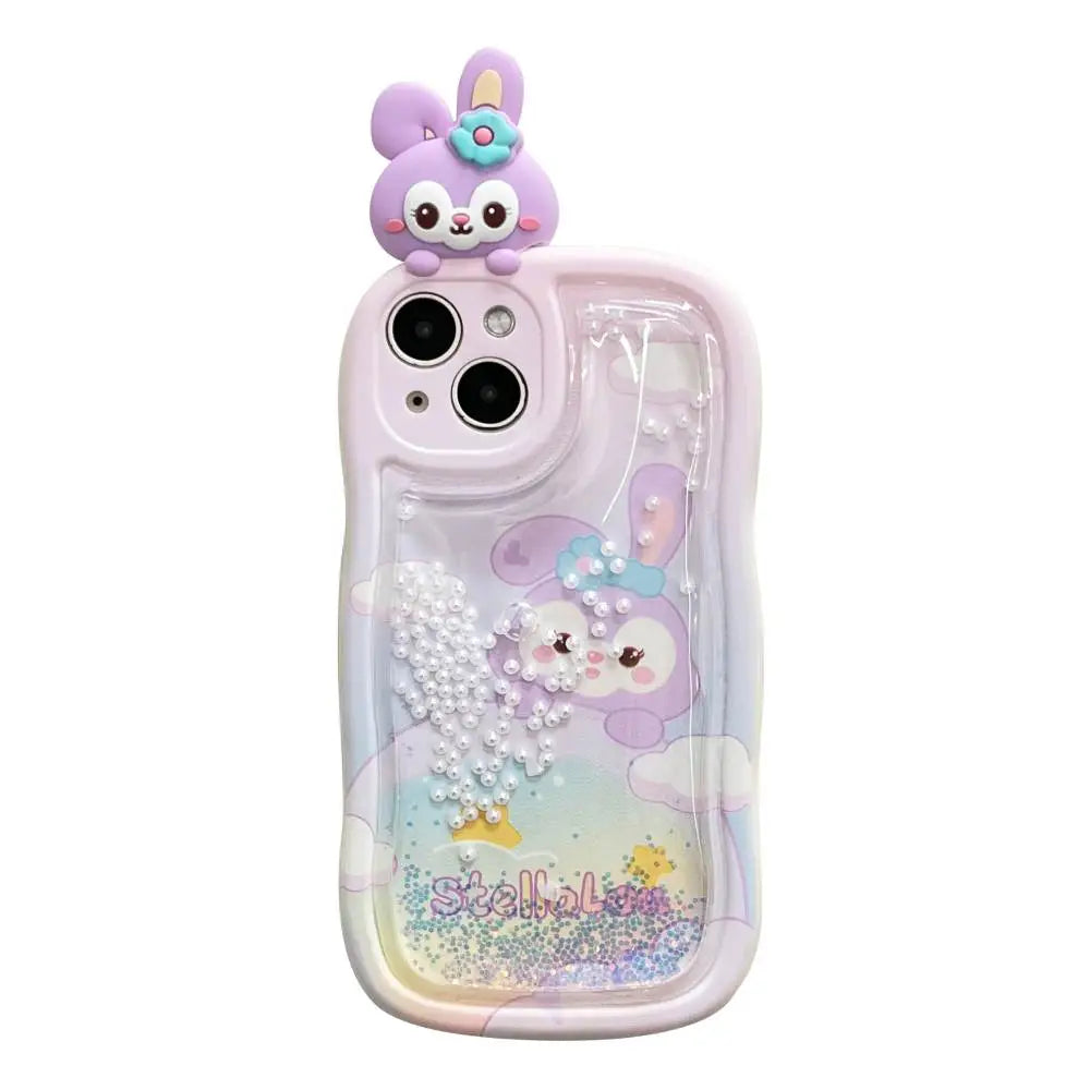 Bunny Falling Glitter Liquid Case - iPhone