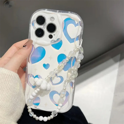 Shimmering Heart Case With Pendant Charm - iPhone