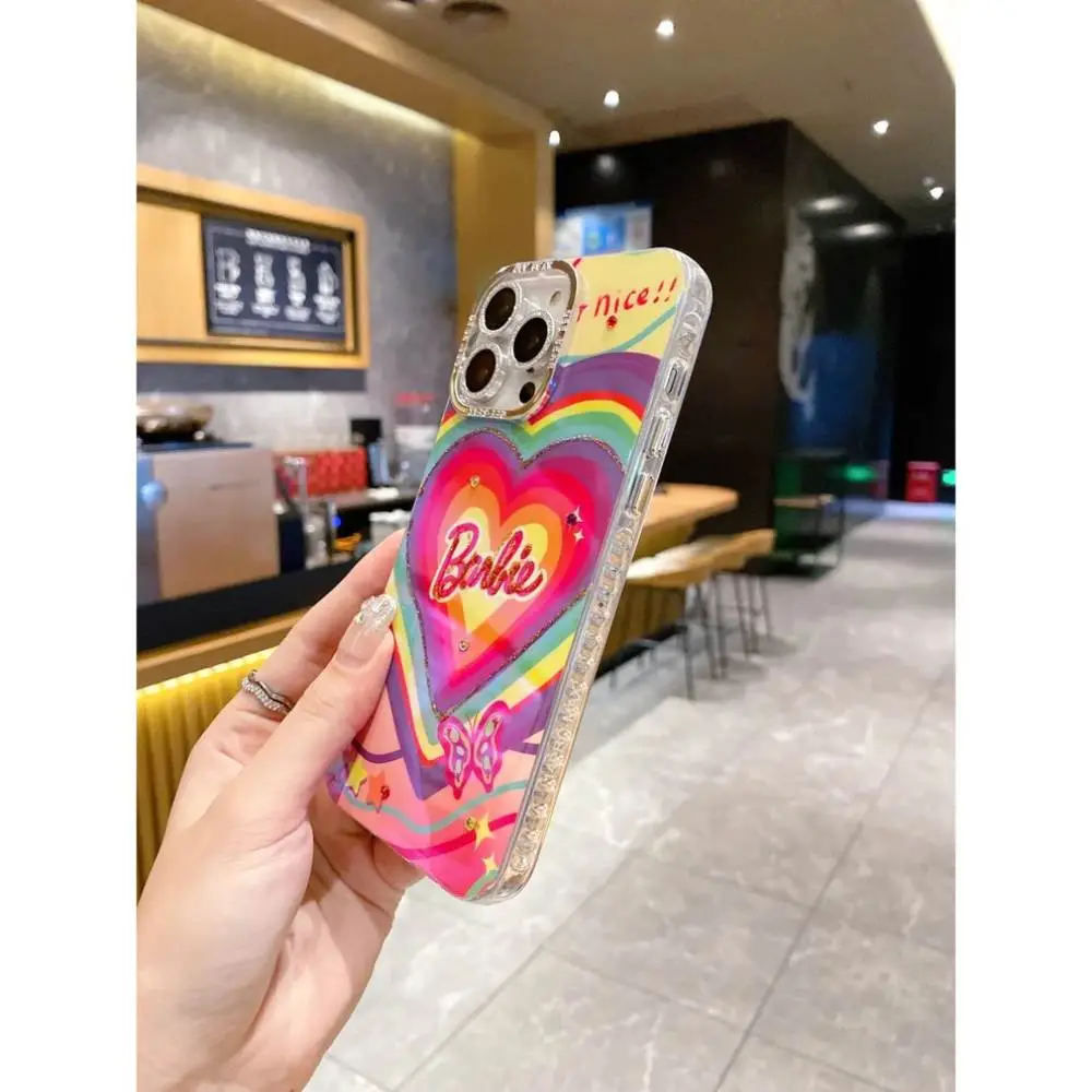 Rainbow Barbie Heart With Camera Ring - iPhone