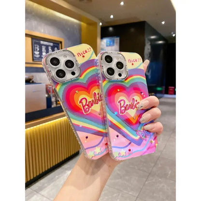 Rainbow Barbie Heart With Camera Ring - iPhone