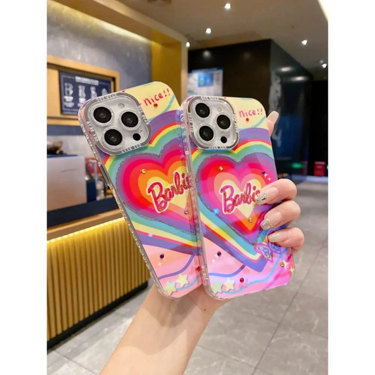 Rainbow Barbie Heart With Camera Ring - iPhone