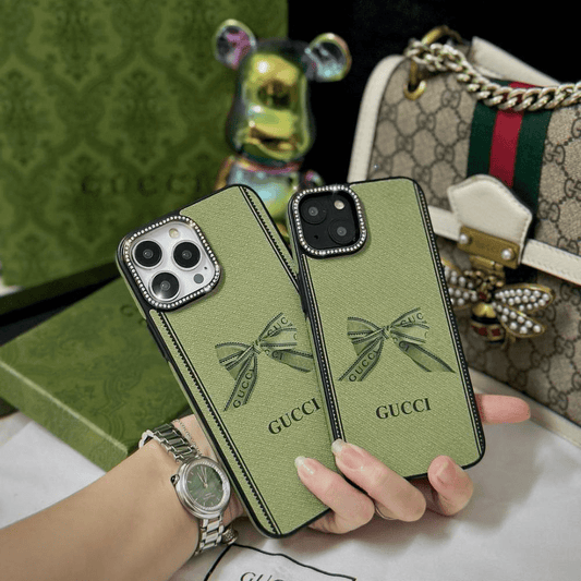 Luxury Brand G*cci Case With Daimond Camera Chrome - iPhone