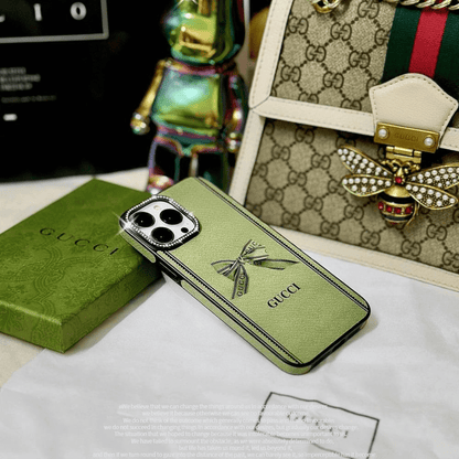 Luxury Brand G*cci Case With Daimond Camera Chrome - iPhone