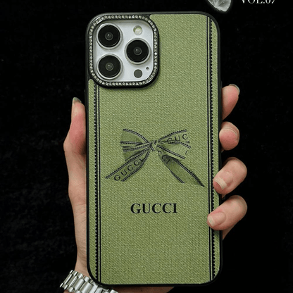 Luxury Brand G*cci Case With Daimond Camera Chrome - iPhone