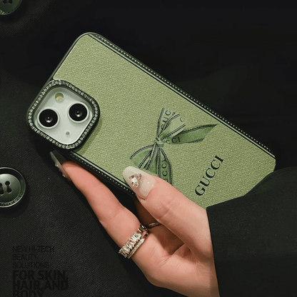 Luxury Brand G*cci Case With Daimond Camera Chrome - iPhone