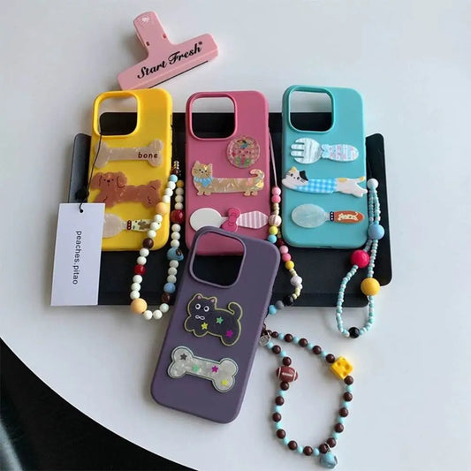 Puppy Love Case With Cute Pendant Charm - iPhone