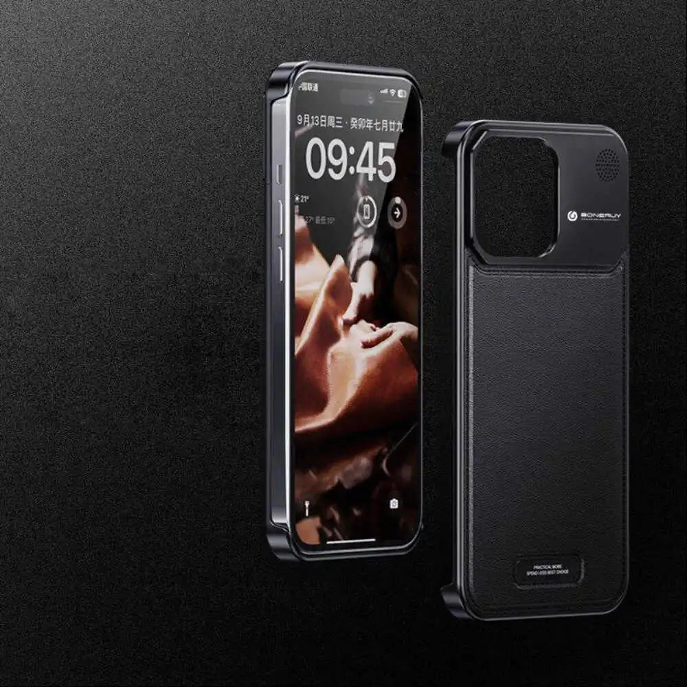 Premium Metallic Aeroflex Leather Case - iPhone