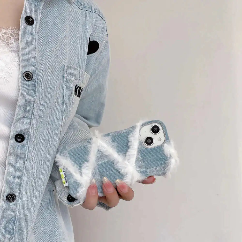 Jeans Furr White Case - iPhone
