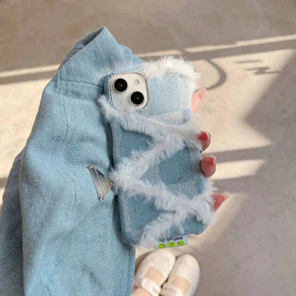 Jeans Furr White Case - iPhone