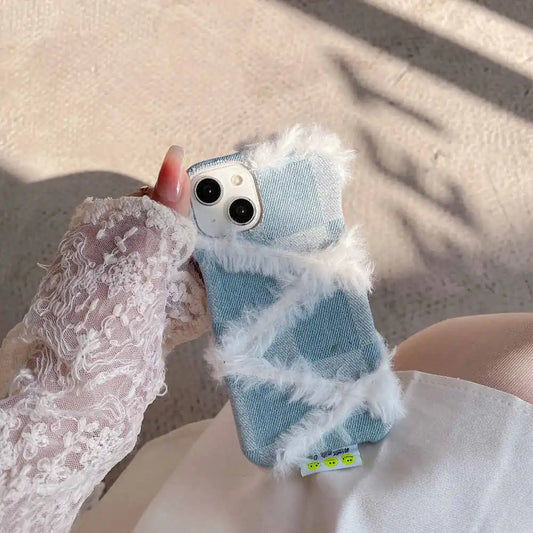 Jeans Furr White Case - iPhone