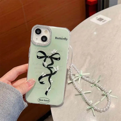 Pearl Butterfly Case With Charm - iPhone