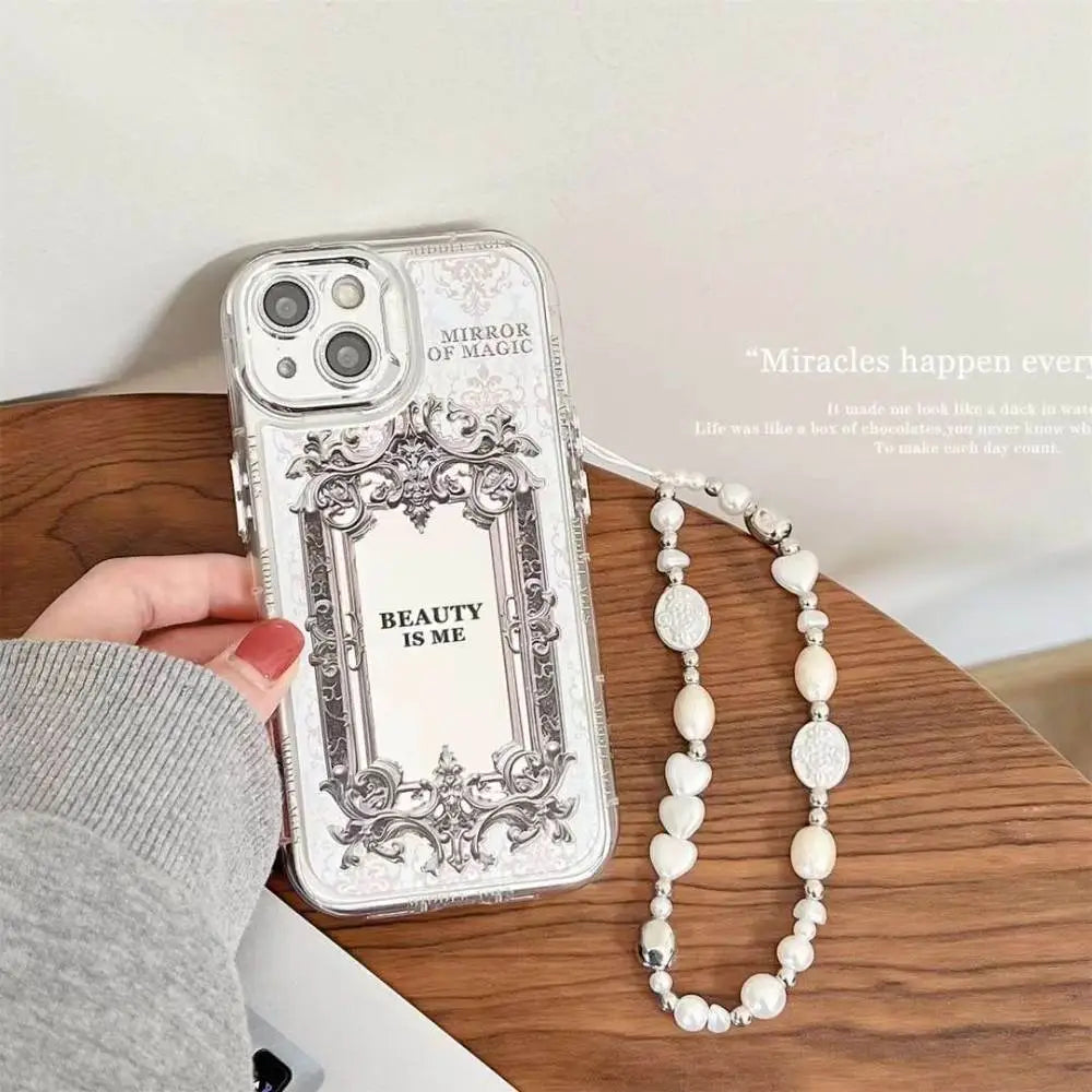 Mirror Case with Pendant Charm - iPhone