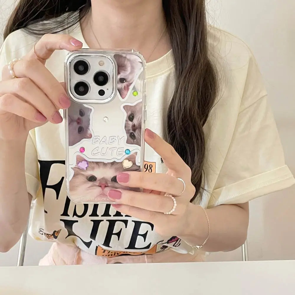 Cute Kitten Gem Sparkle Case - iPhone