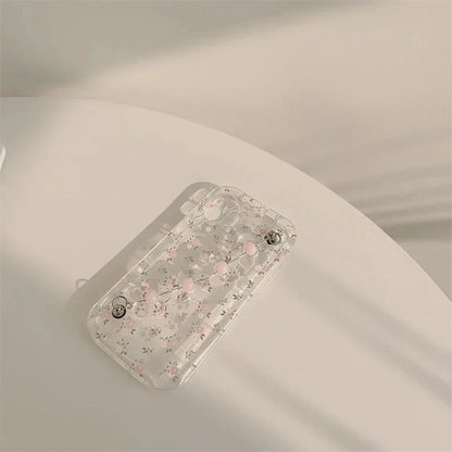 Handle Bracelet With Floral Transparent Case - iPhone