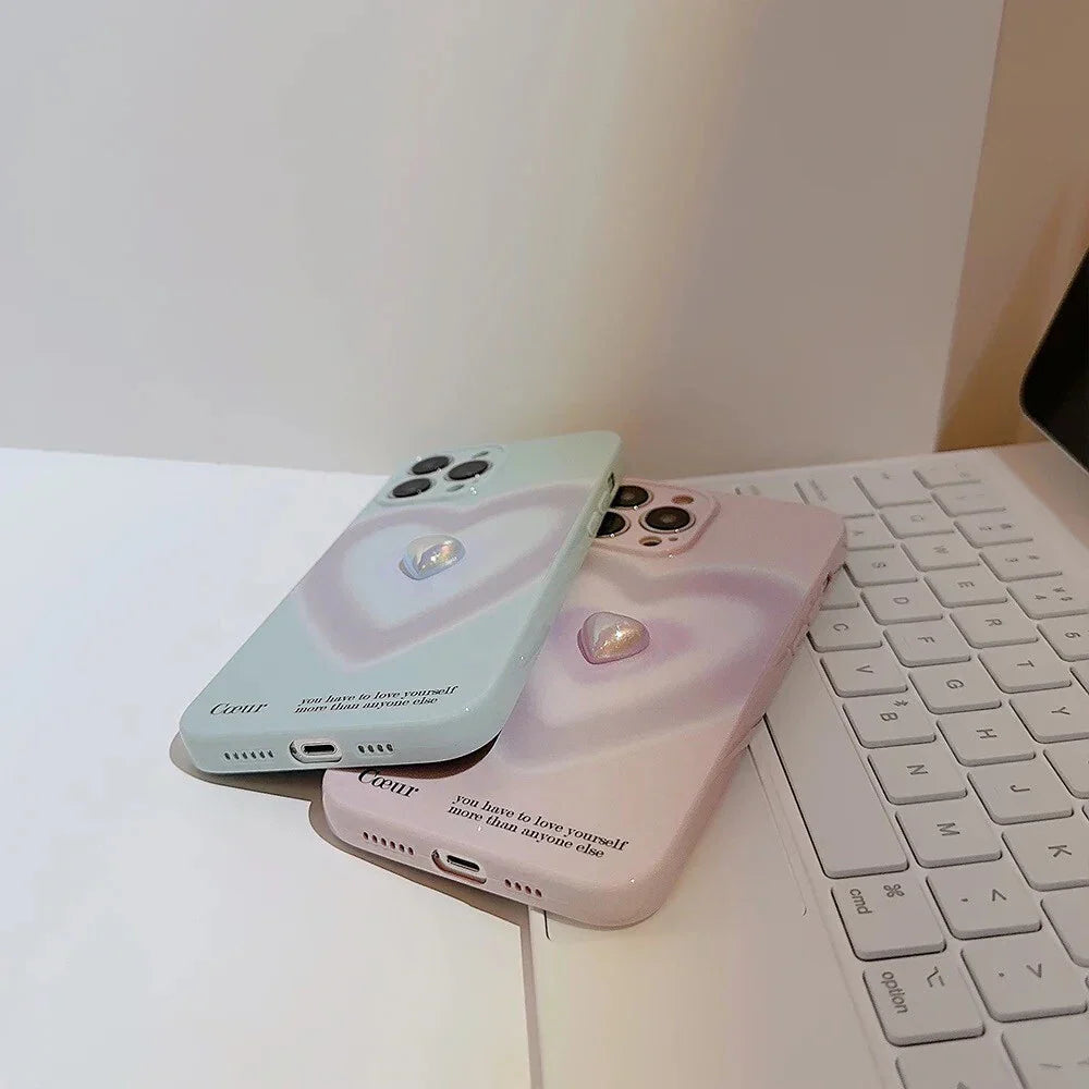 Gradient Luxury Heart Phone Case - iPhone