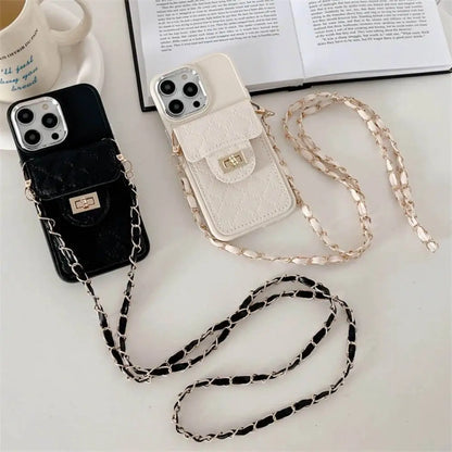 Leather Purse Wallet Case With Hanging - iPhone