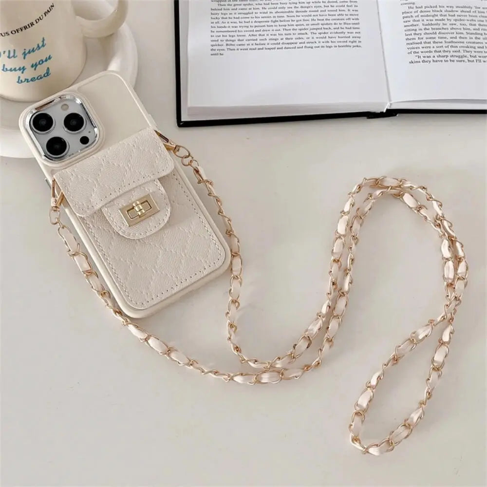 Leather Purse Wallet Case With Hanging - iPhone