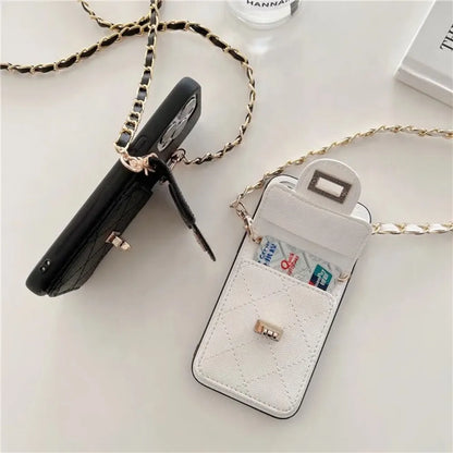 Leather Purse Wallet Case With Hanging - iPhone