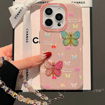 Elegant Protective Case with Sparkling Rhinestones and Stone Charms
