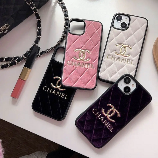 Luxurious Velvet Case Chane* - iPhone