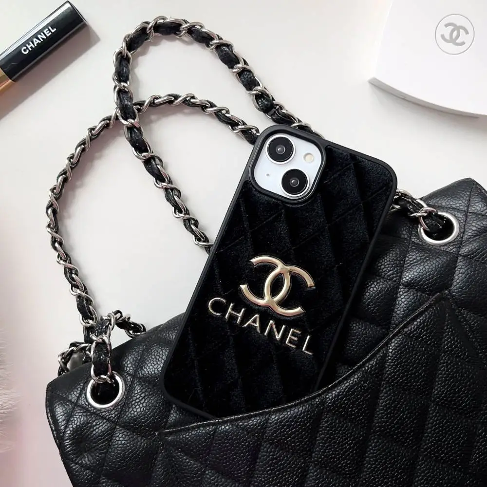 Luxurious Velvet Case Chane* - iPhone