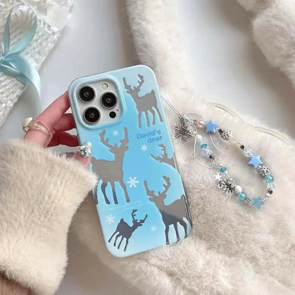 Holographic Deer Case With Pendant Charm - iPhone