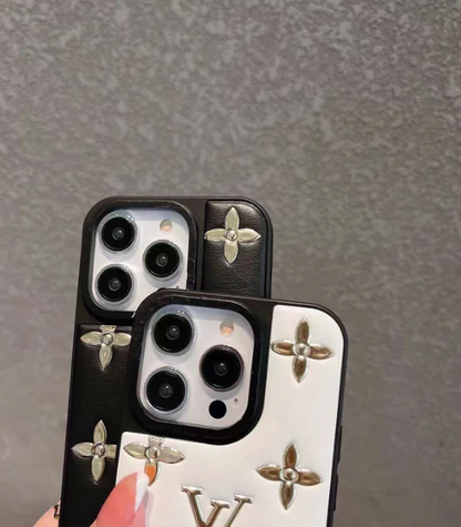 Luxury Brand Puffer Leather Phone Case - iPhone