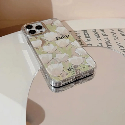 Flower Tulip Mirror With Pendant Charm - iPhone