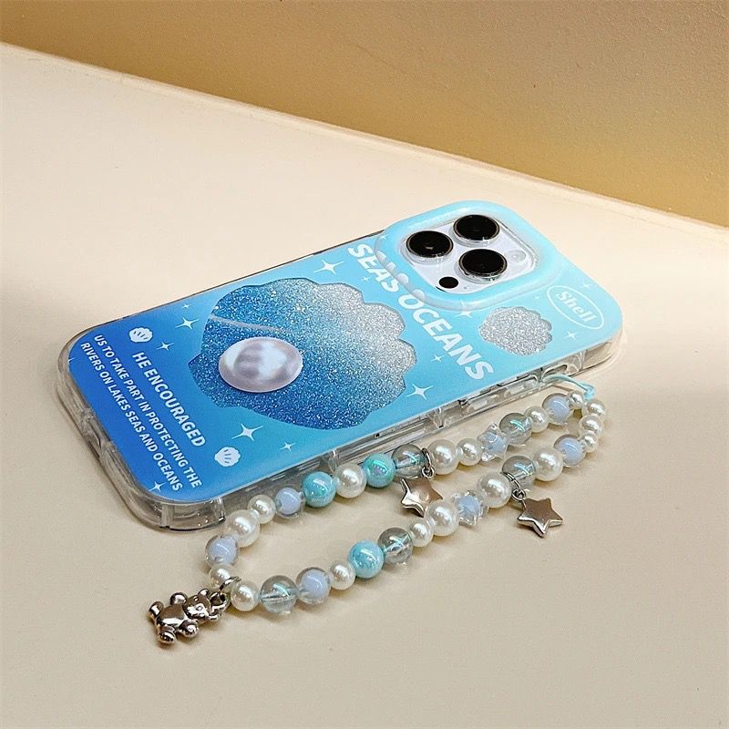 Ocean Blue Sea Diamond Case with Charm  - iPhone