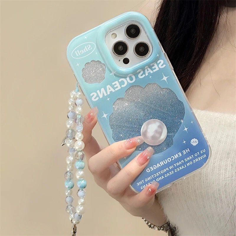 Ocean Blue Sea Diamond Case with Charm  - iPhone