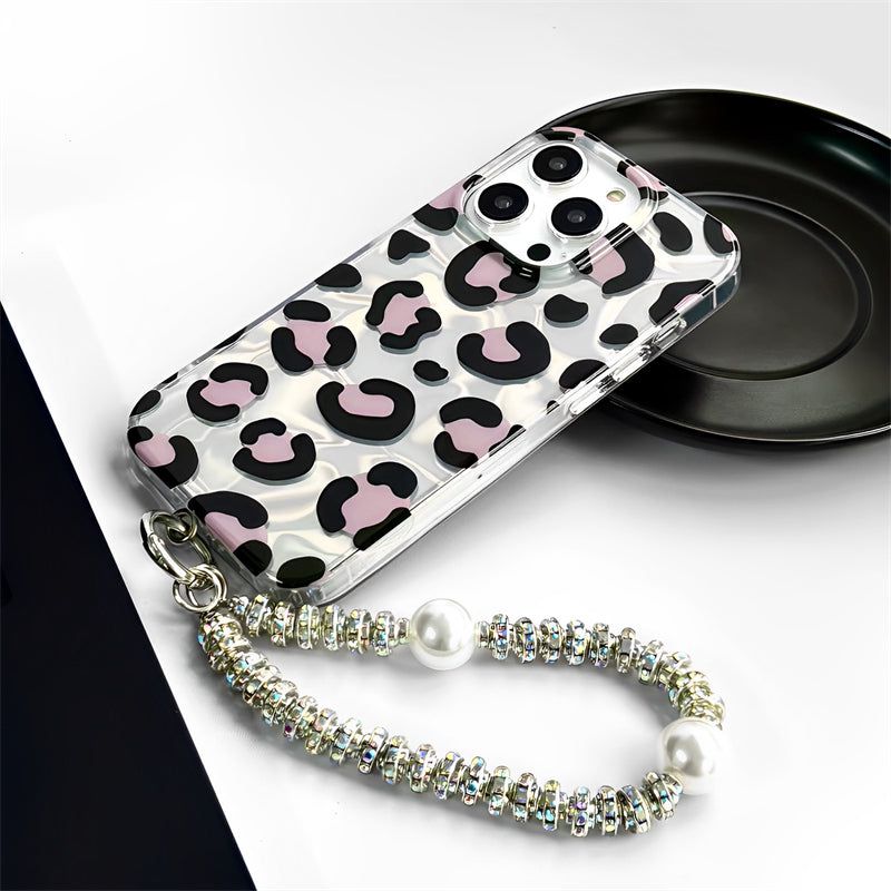 Premium Leopard Design Case With Charm - iPhone