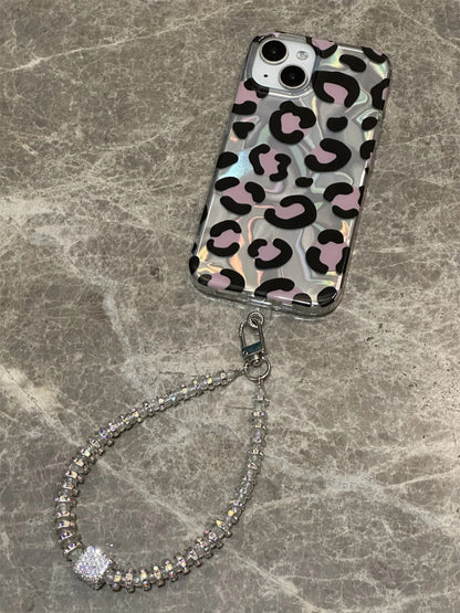 Premium Leopard Design Case With Charm - iPhone