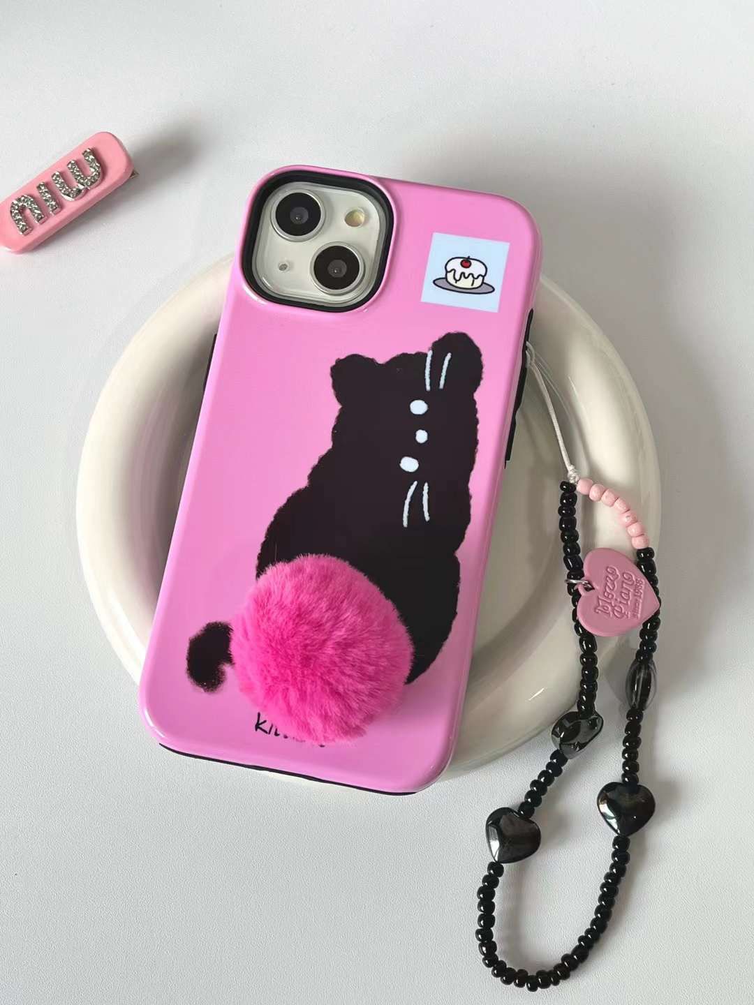 Squee with Delight Cute Pink Kitty Case With Charm - iPhone