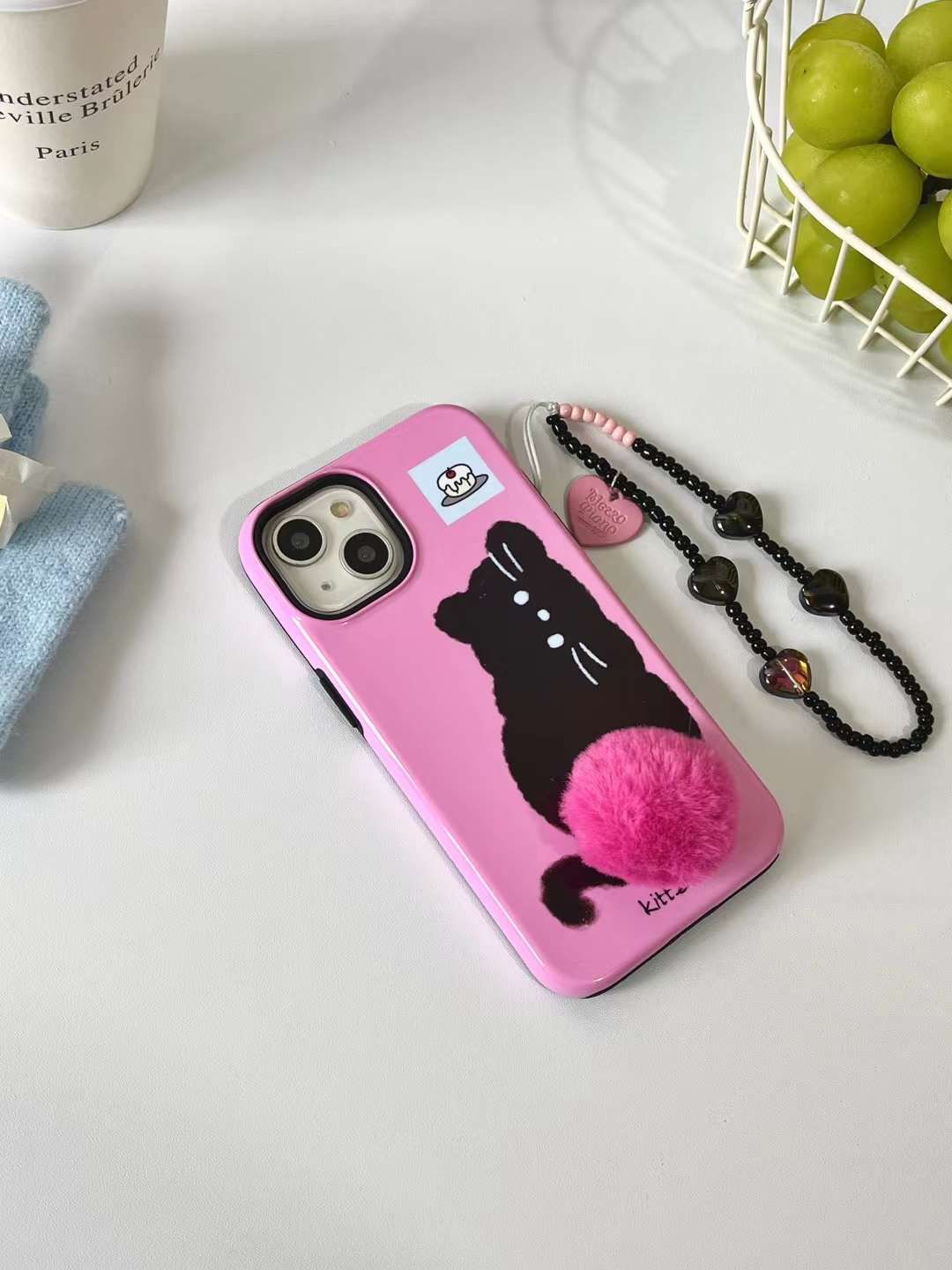 Squee with Delight Cute Pink Kitty Case With Charm - iPhone