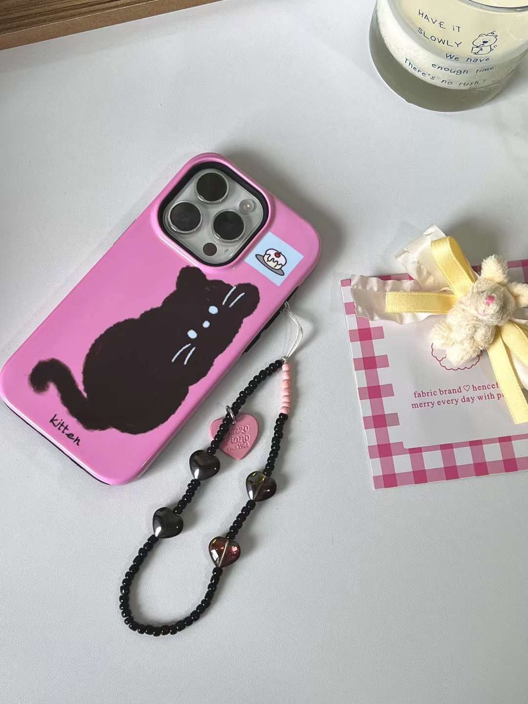 Squee with Delight Cute Pink Kitty Case With Charm - iPhone