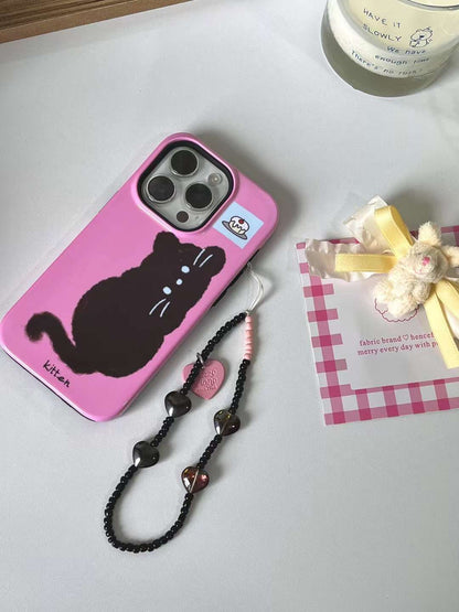 Squee with Delight Cute Pink Kitty Case With Charm - iPhone