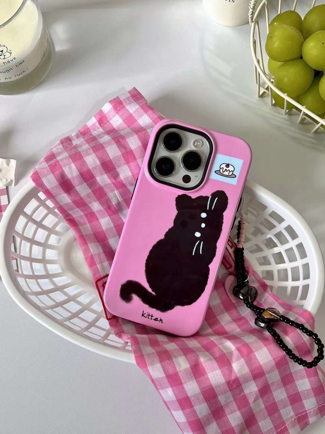 Squee with Delight Cute Pink Kitty Case With Charm - iPhone