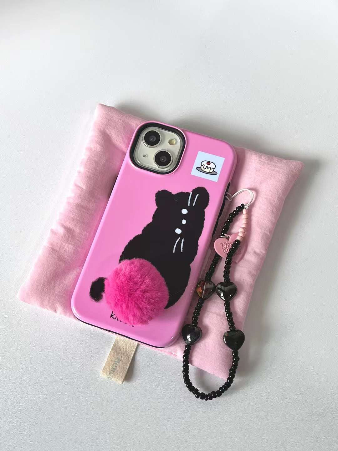 Squee with Delight Cute Pink Kitty Case With Charm - iPhone