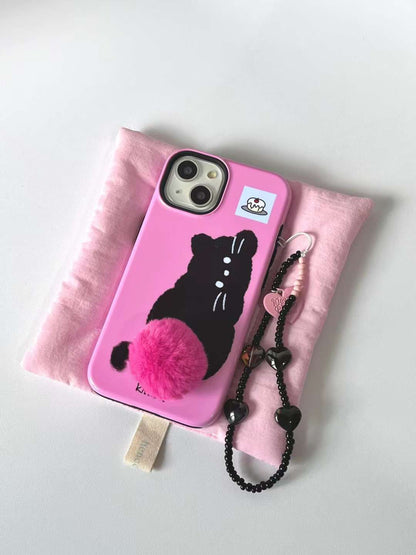 Squee with Delight Cute Pink Kitty Case With Charm - iPhone