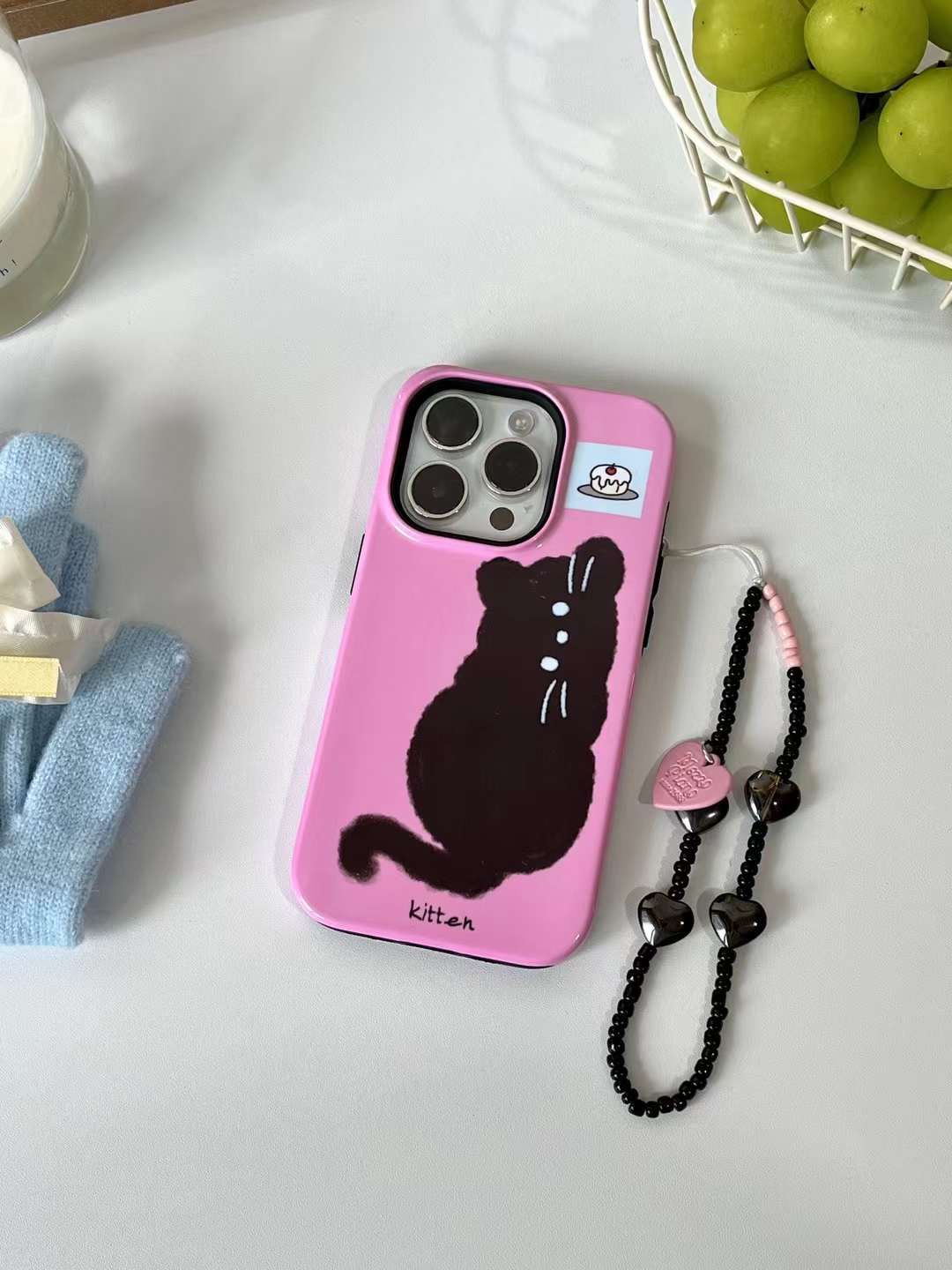 Squee with Delight Cute Pink Kitty Case With Charm - iPhone