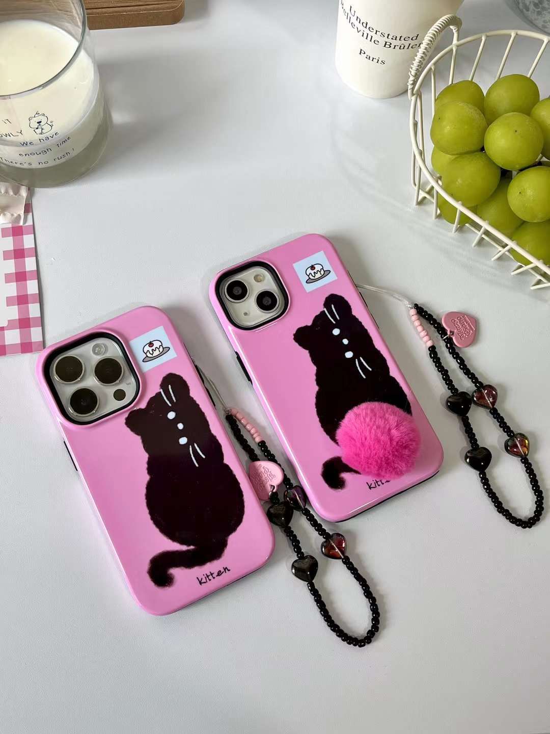 Squee with Delight Cute Pink Kitty Case With Charm - iPhone